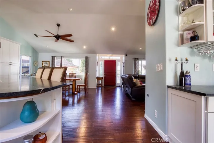View from kitchen to front of house