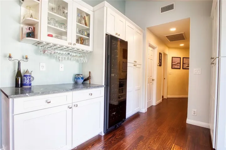 Wine fridge bar area