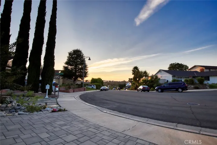 Sunset view from driveway
