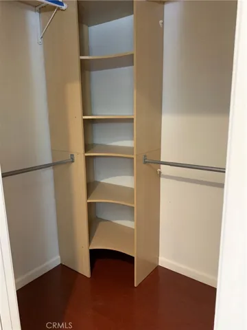 Walk in closet in master bedroom
