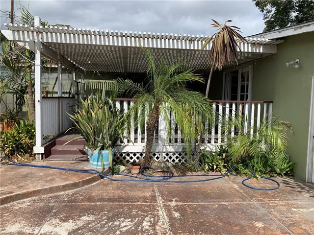 Side yard with deck