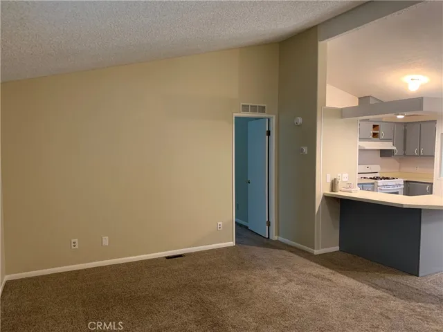 Living room opens up to kitchen.