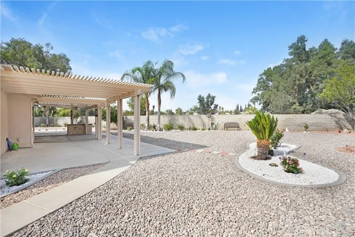 Curbed landscaped planters.