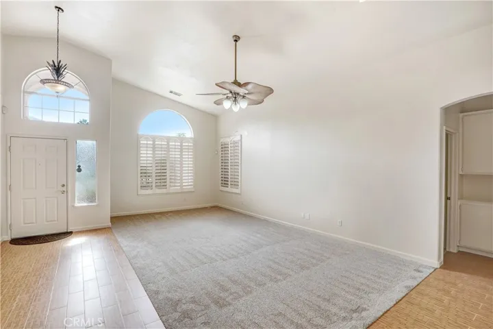 Living room with plantation shutters