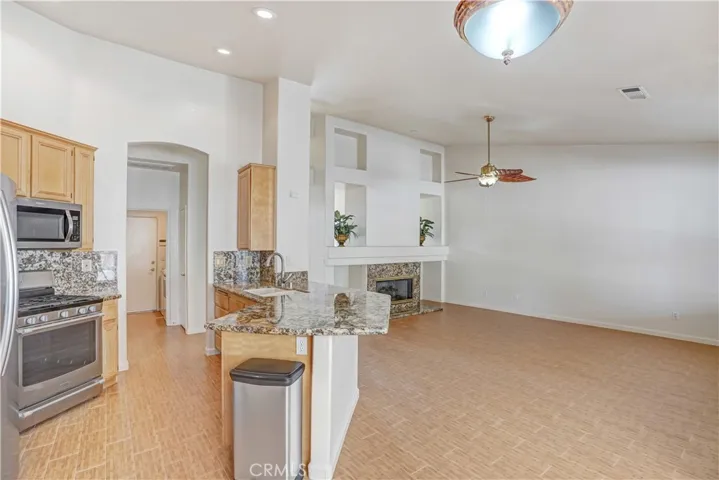 Kitchen and family room