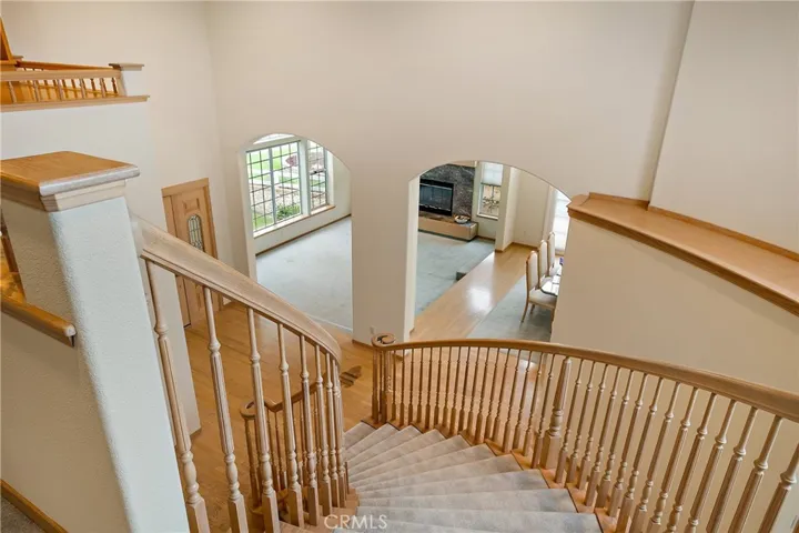 View of stairway from upper level
