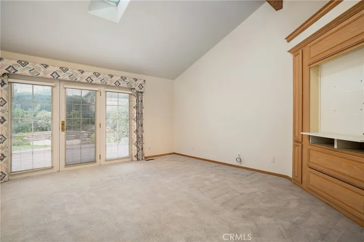 Family room with french doors to back yard