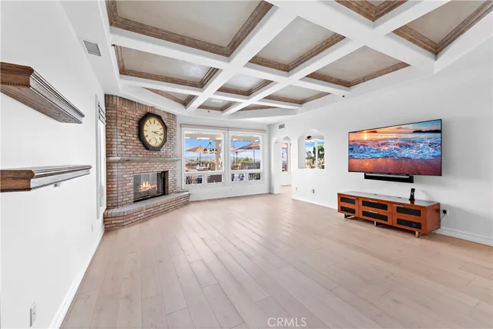 Family Room With Coffered Ceilings