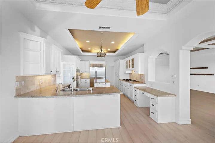 Kitchen Recessed Lighting in Coffered Ceiling