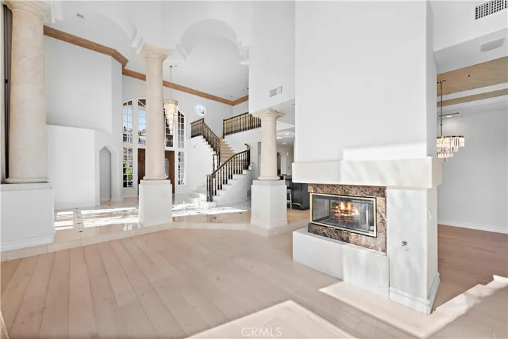 Columns Frame The Formal Living & Dining Rooms - White French Oak Flooring