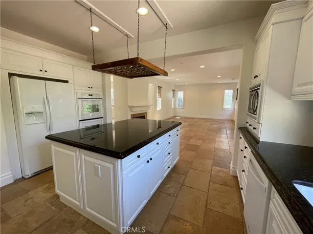 Kitchen open to living area