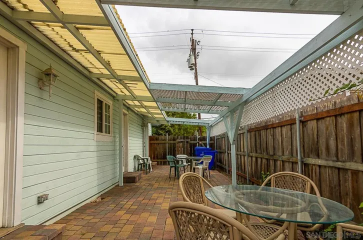 Patio off the main home. Enter from living room or bedroom.