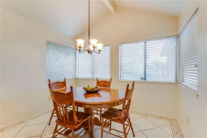 Eat-in kitchen dining area. Pleasant views of the back yard.