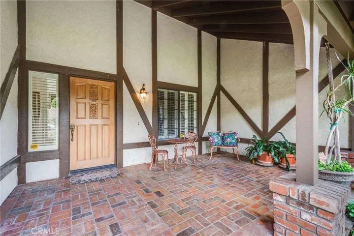 Step in to the front patio.