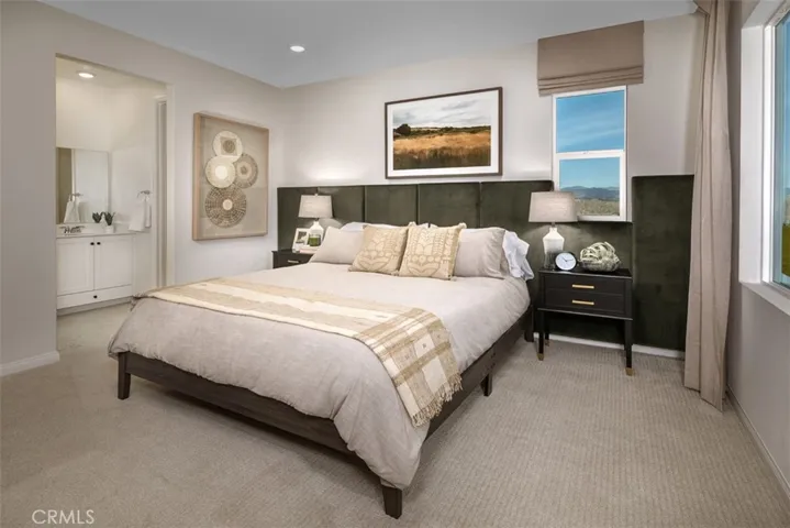 Primary bedroom of model home used for representational purposes only.