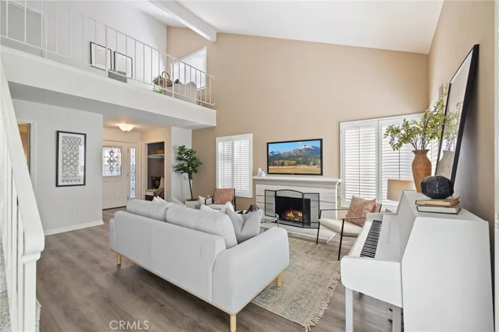 Living room with loft area