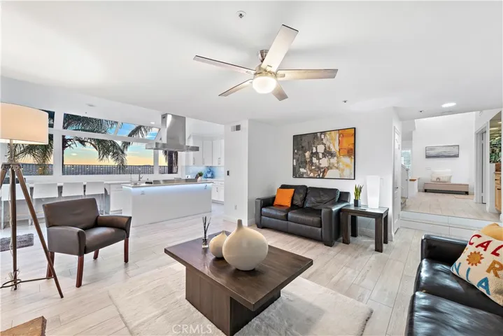 Cozy family room opens to kitchen for all your entertaining