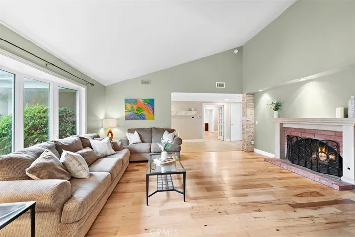 cozy fireplace in living room