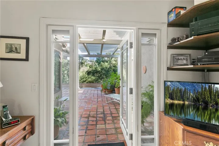 Looking out downstairs bedroom/office