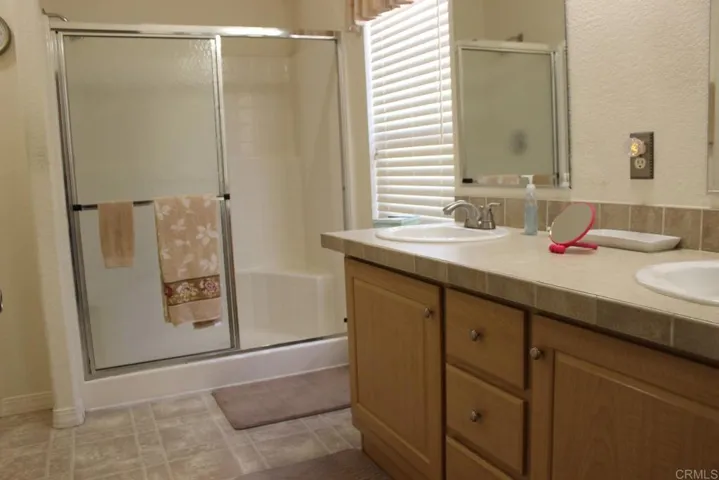 View of master bath with walk-in shower
