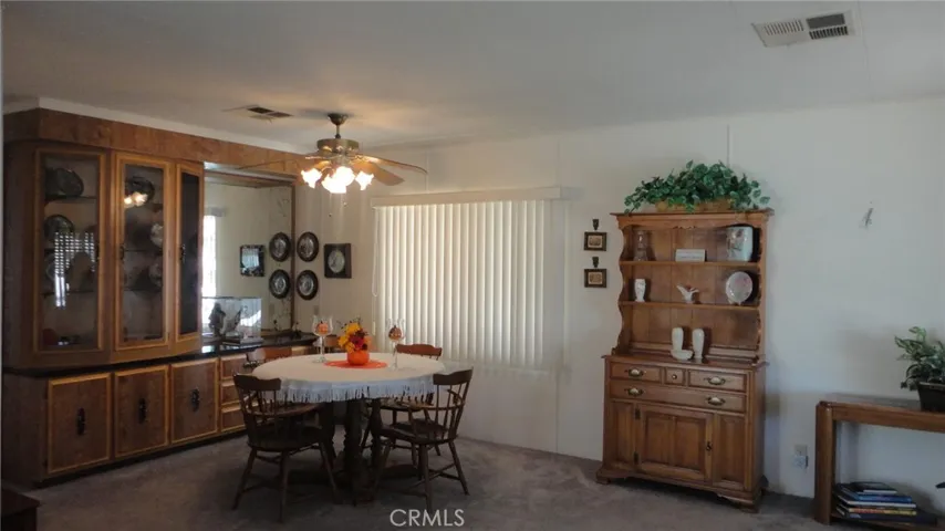 Built In Hutch and Ceiling Fan and Newly Replaced Carpet