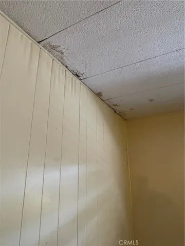 Some damage in upper corner of living room.
