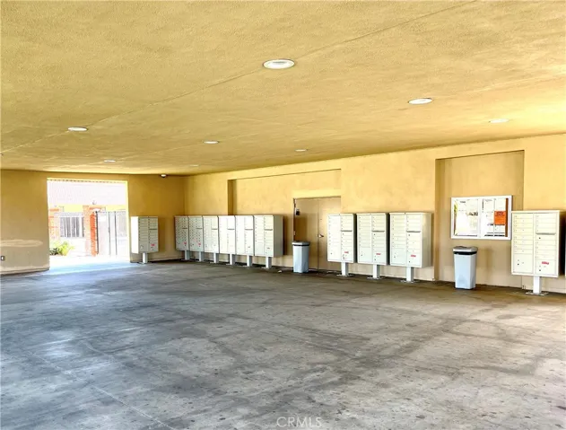 Mail pick up area, and outdoor clubhouse patio