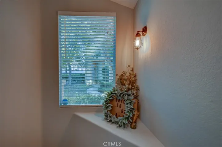 Looking outside to a window in the Entr