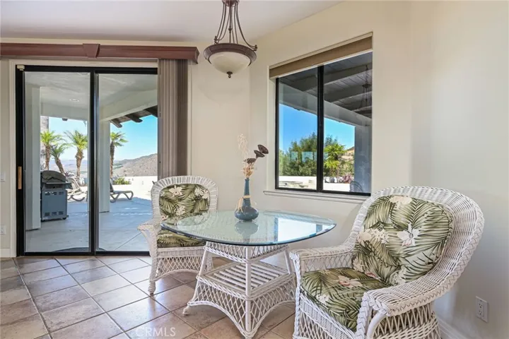 Kitchen dine-in area opens to rear yard