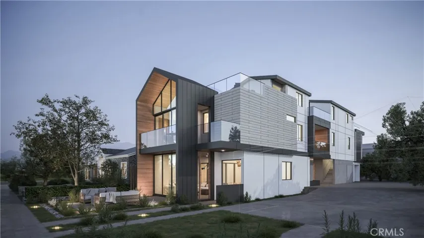 Nighttime side elevation rendering.