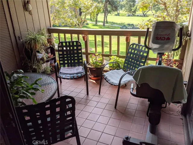 Patio off the living room and the master bedroom