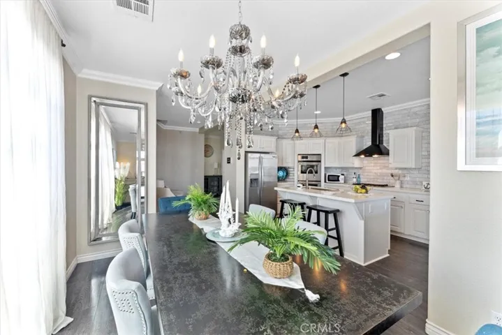 Spacious dining room.