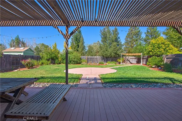 Back yard patio and lawn
