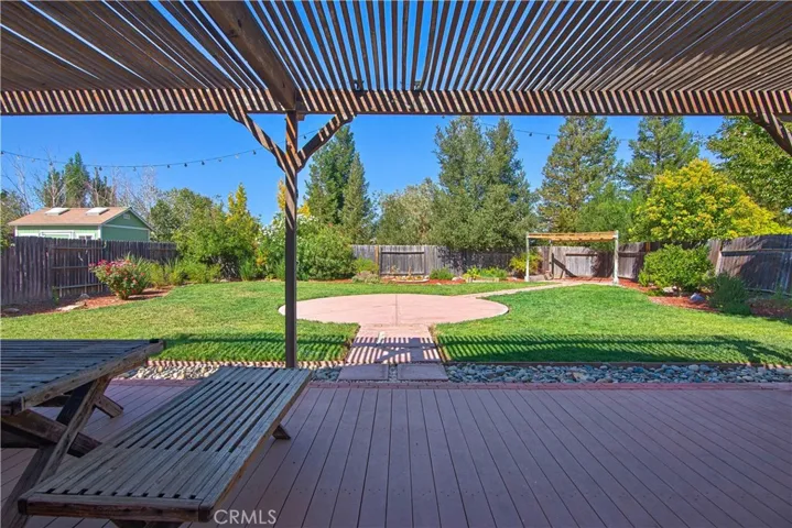 Back yard patio and lawn