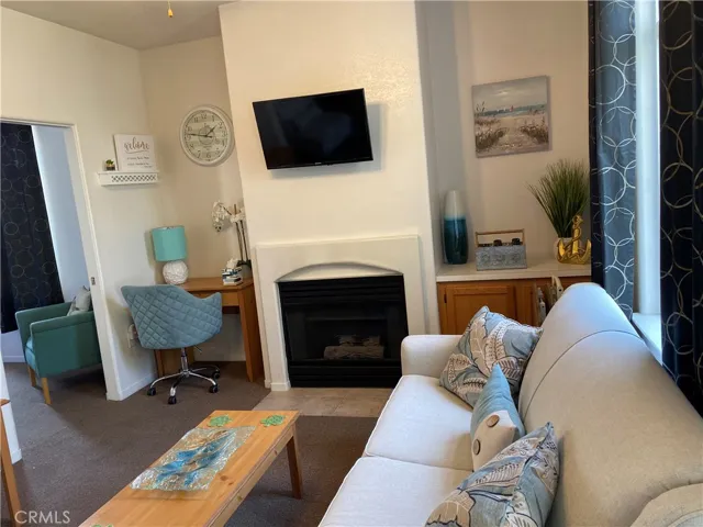Living room with fireplace