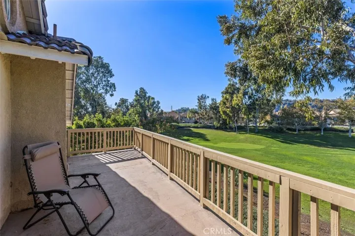 Balcony deck with golf course view