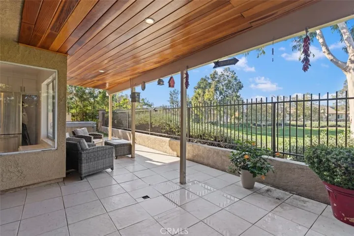 Patio decking with golf course views