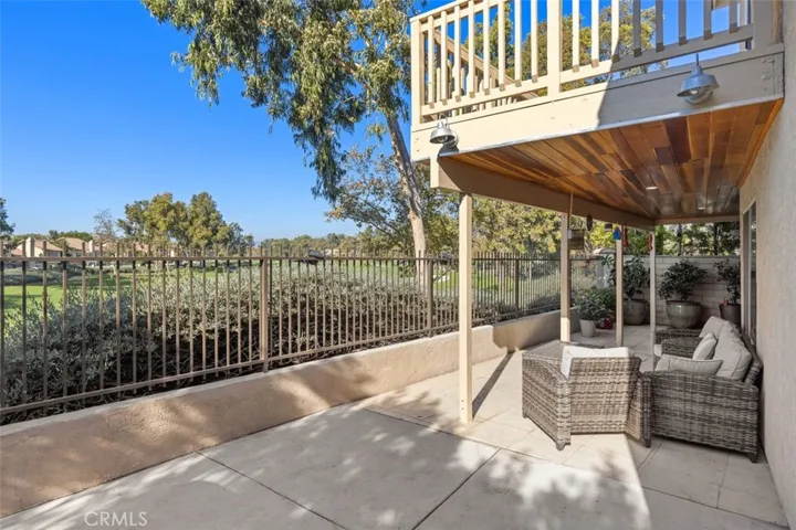 Patio decking with golf course views