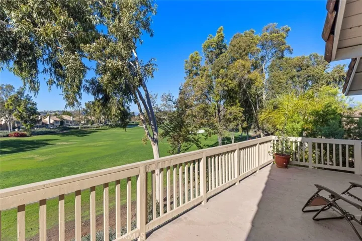 Balcony deck with golf course view