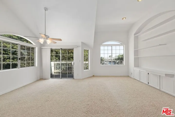 Grand living room with soaring ceilings