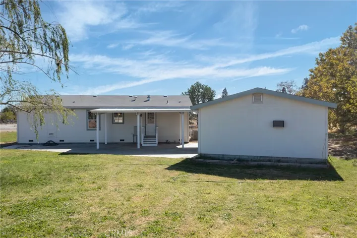 Backyard and back of garage