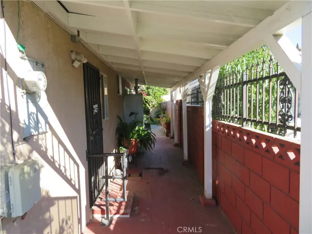 View of side door entry to kitchen area.
