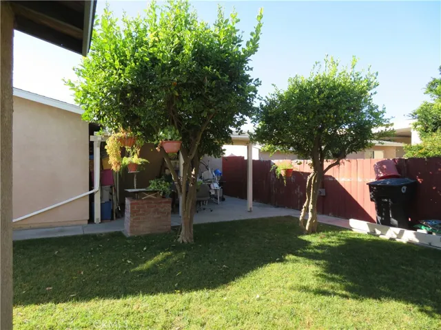 View of back yard patio