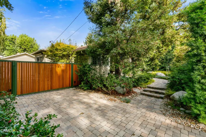 Driveway with automatic gate