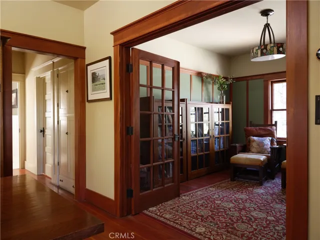 Library with French doors (could be 4th bedroom)