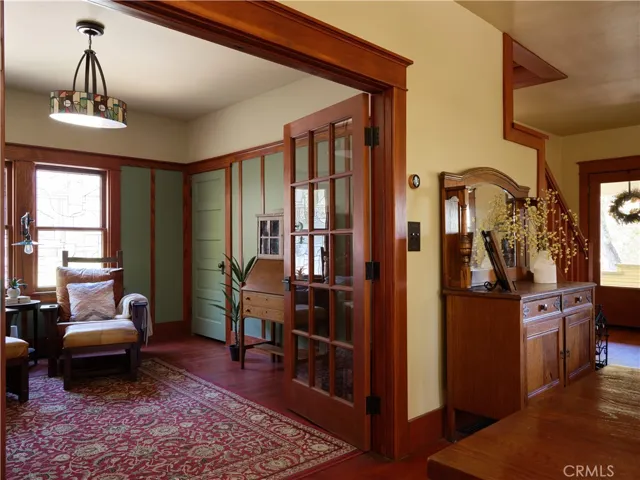 Library off living and dining areas