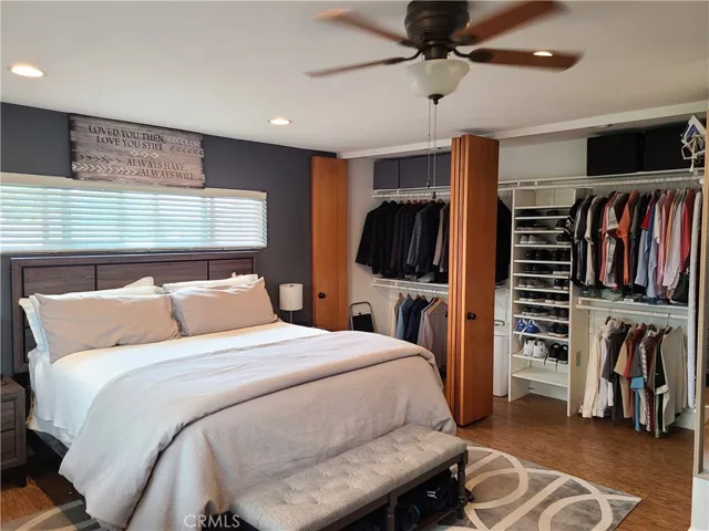Master Bedroom with Wall of Closets