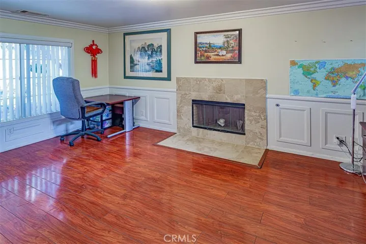 Cozy fireplace in the Den