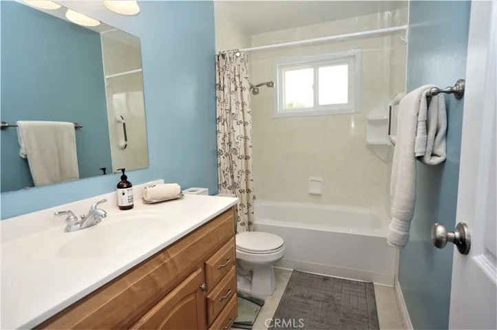 Guest Bathroom showing updated cabinet