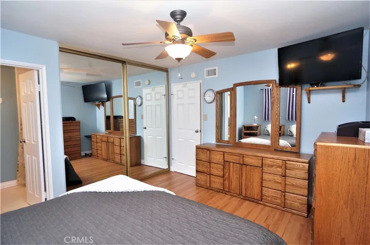 Master closet to the left and hookups for TV in right corner